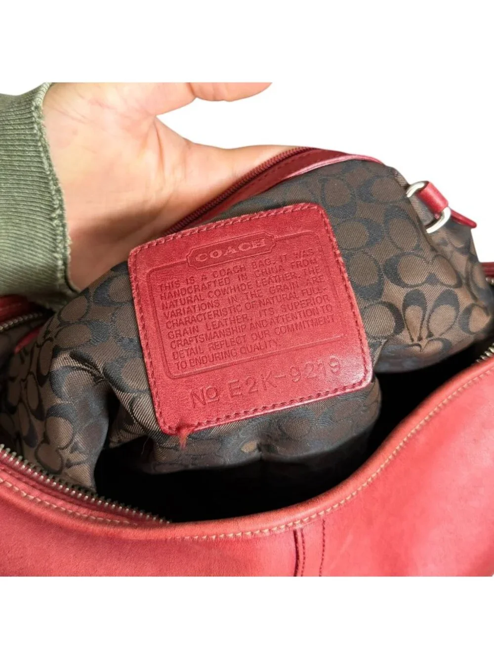 Vintage Coach 9219 Ergo Hobo Shoulder Bag Cherry Red Leather City Y2K 90s‎